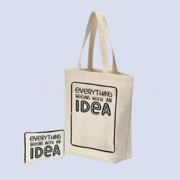 Customised Foldable Canvas Zipper Bag