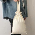 Customised Canvas Handle Drawstring Pouch/Bag