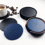 Customised Stitched PU Leather Coaster