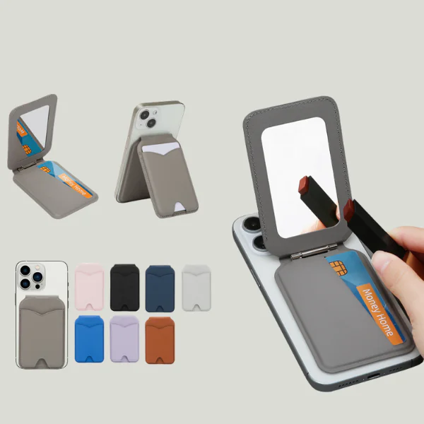 Magnetic Mirror Flip Cardholder & Stand